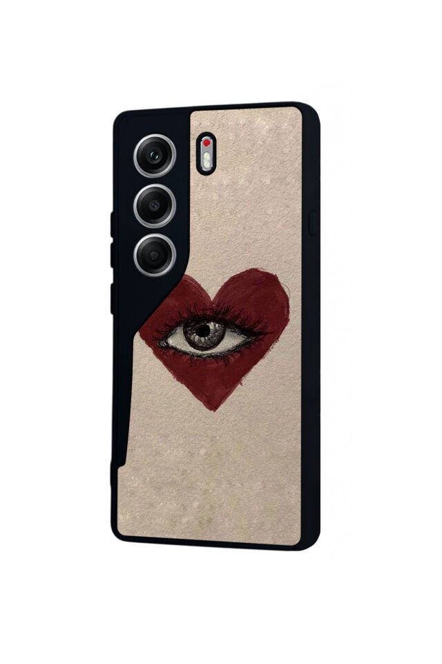 Tecno Camon 40 Uyumlu Kalp Love Tasarımlı Glossy Premium Kılıf