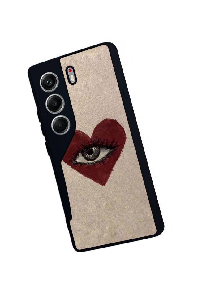 Tecno Camon 40 Uyumlu Kalp Love Tasarımlı Glossy Premium Kılıf