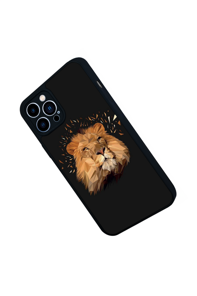 iPhone 12 Pro Max Uyumlu Aslan Tasarımlı Glossy Premium Kılıf