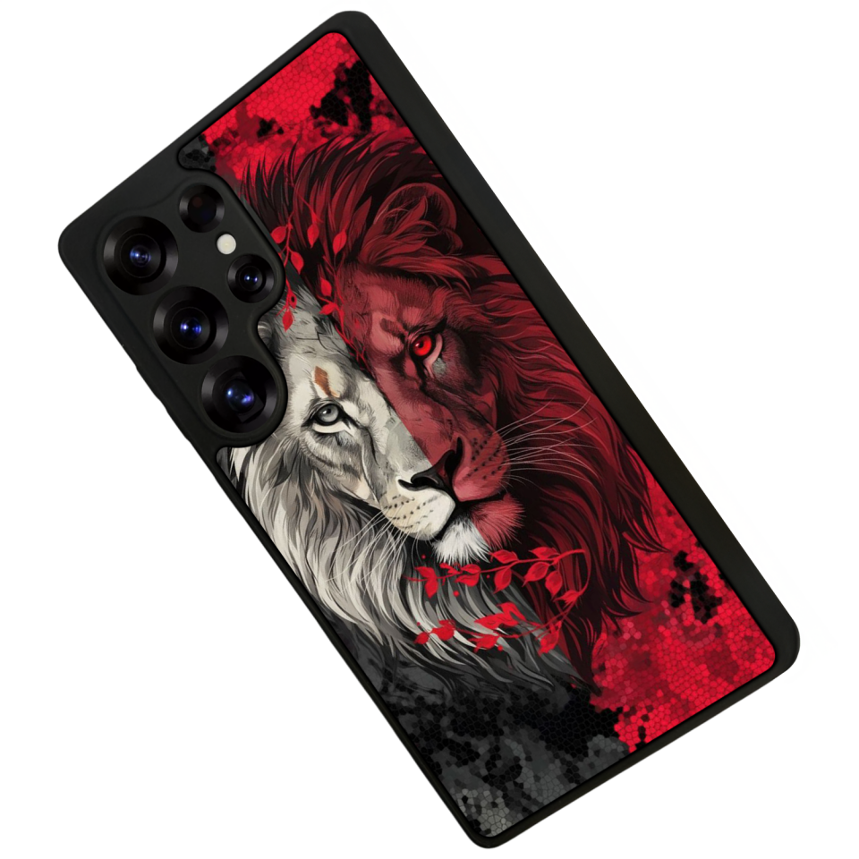 Samsung Galaxy S25 Ultra Uyumlu Aslan Tasarımlı Glossy Premium Kılıf