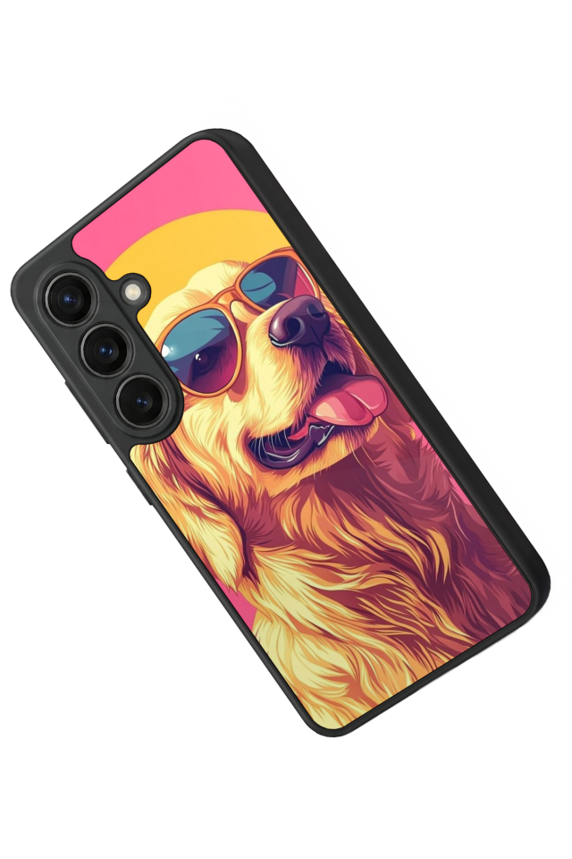 Samsung Galaxy S26 Uyumlu Golden Kopek Tasarımlı Glossy Premium Kılıf