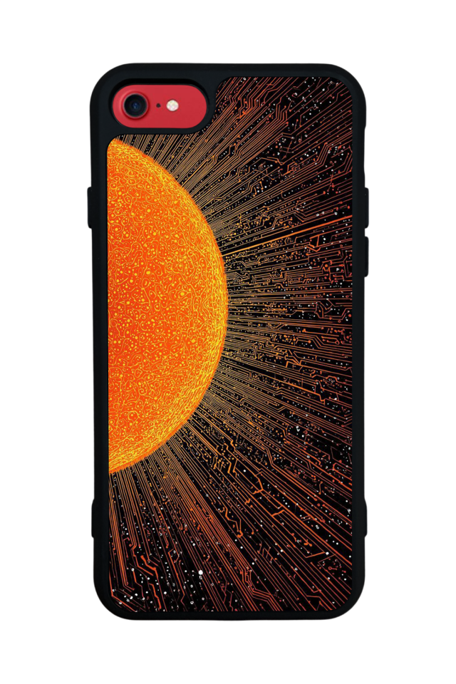 iPhone 8 Uyumlu Güneş Tasarımlı Glossy Premium Kılıf