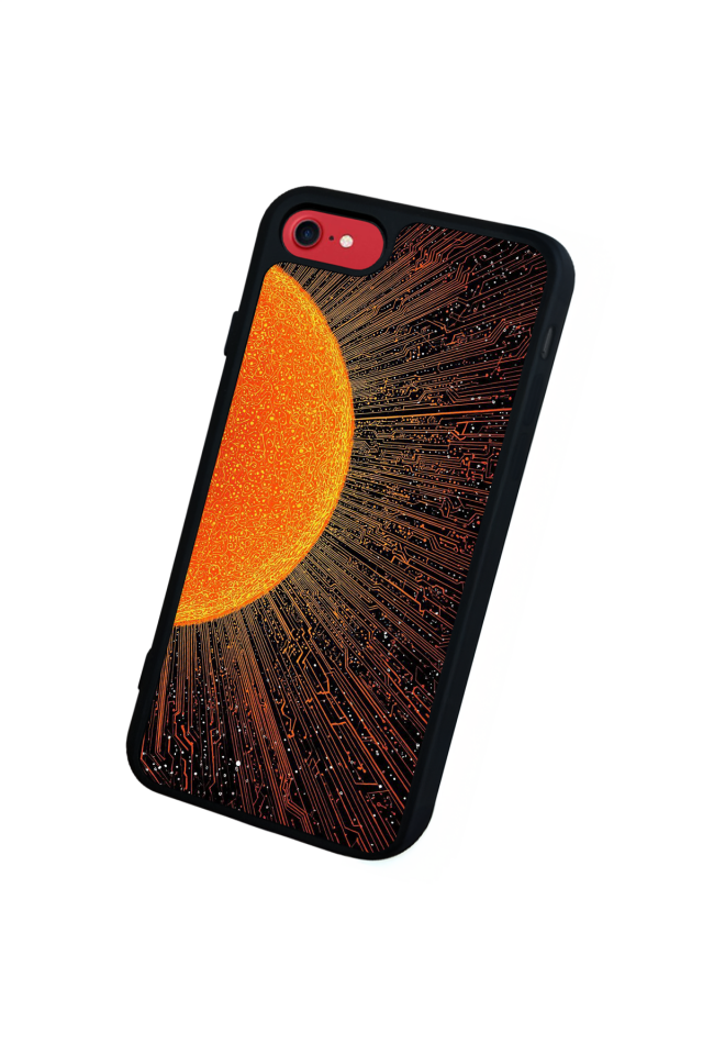 iPhone 8 Uyumlu Güneş Tasarımlı Glossy Premium Kılıf