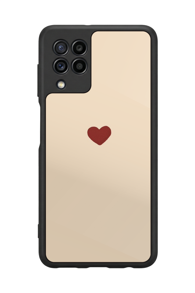 Samsung Galaxy M32 Uyumlu Kalp Love Tasarımlı Glossy Premium Kılıf