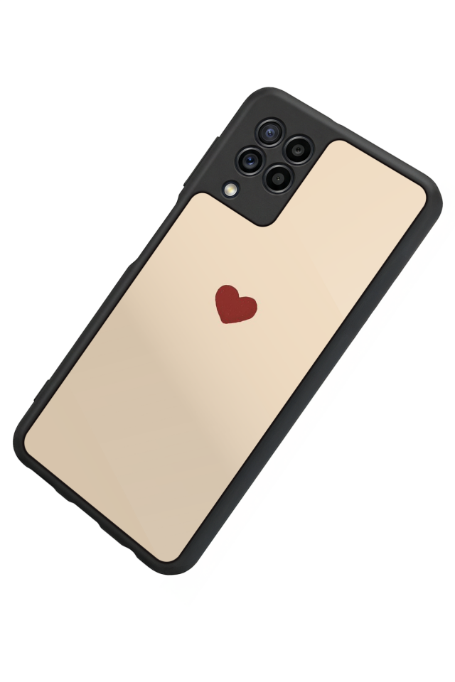 Samsung Galaxy M32 Uyumlu Kalp Love Tasarımlı Glossy Premium Kılıf