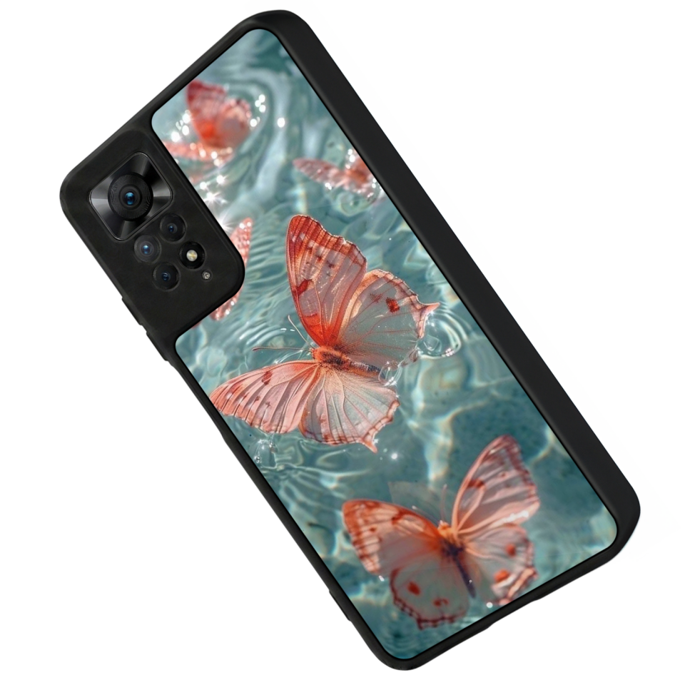 Xiaomi Redmi Note 11 Pro Uyumlu Kelebek Tasarımlı Glossy Premium Kılıf