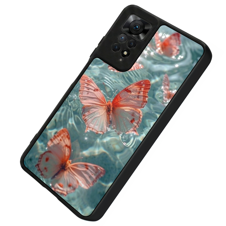 Xiaomi Redmi Note 11 Pro Uyumlu Kelebek Tasarımlı Glossy Premium Kılıf