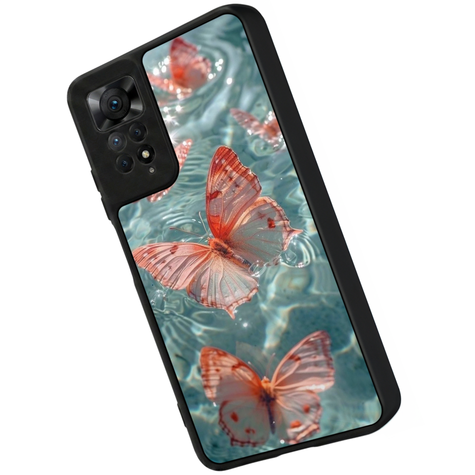 Xiaomi Redmi Note 11 Pro Uyumlu Kelebek Tasarımlı Glossy Premium Kılıf