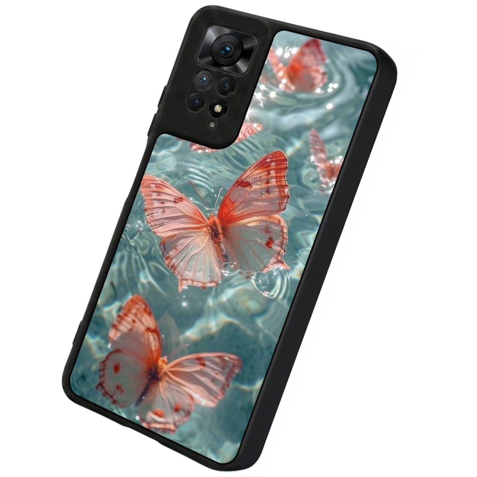 Xiaomi Redmi Note 11 Pro Uyumlu Kelebek Tasarımlı Glossy Premium Kılıf