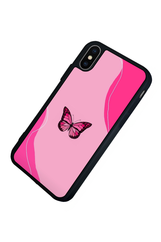 iPhone X/ XS Uyumlu Kelebek Tasarımlı Glossy Premium Kılıf