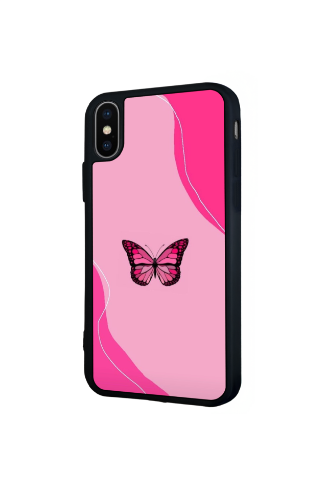 iPhone X/ XS Uyumlu Kelebek Tasarımlı Glossy Premium Kılıf