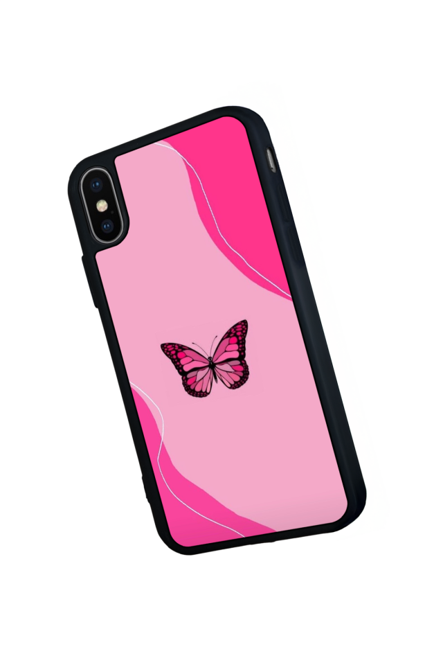 iPhone X/ XS Uyumlu Kelebek Tasarımlı Glossy Premium Kılıf