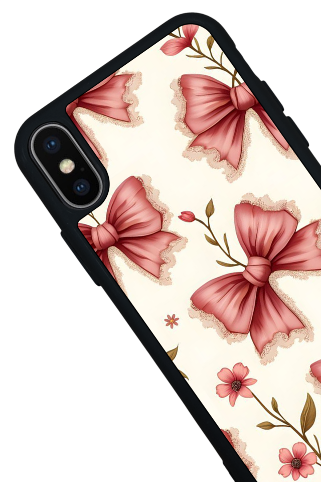 iPhone XS Max Uyumlu Kurdele Tasarımlı Glossy Premium Kılıf