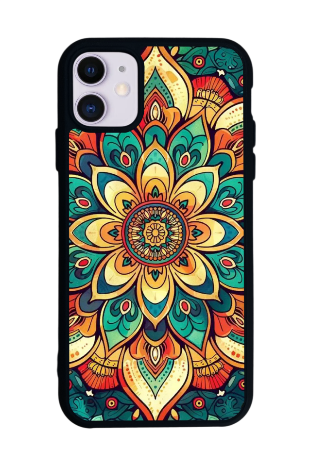 iPhone 11 Uyumlu Mandala Tasarımlı Glossy Premium Kılıf