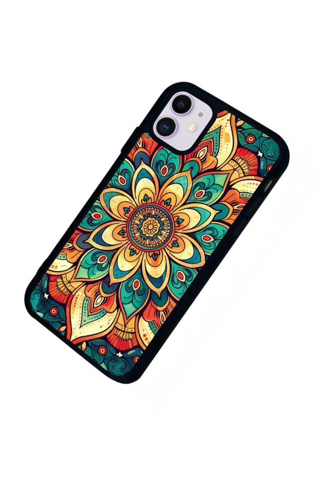 iPhone 11 Uyumlu Mandala Tasarımlı Glossy Premium Kılıf