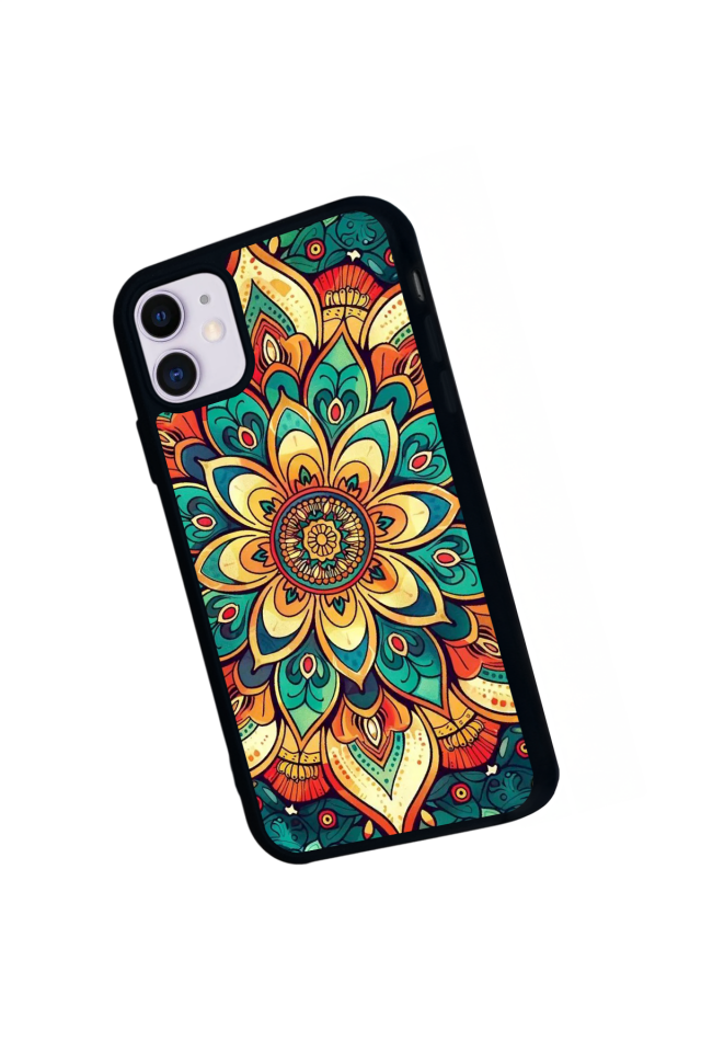iPhone 11 Uyumlu Mandala Tasarımlı Glossy Premium Kılıf