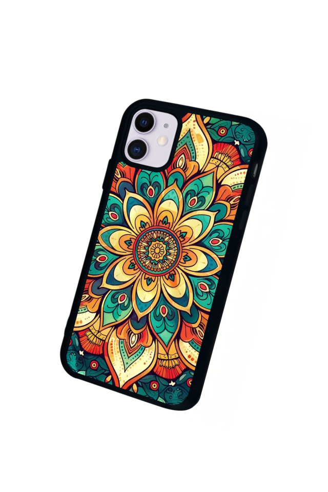 iPhone 11 Uyumlu Mandala Tasarımlı Glossy Premium Kılıf