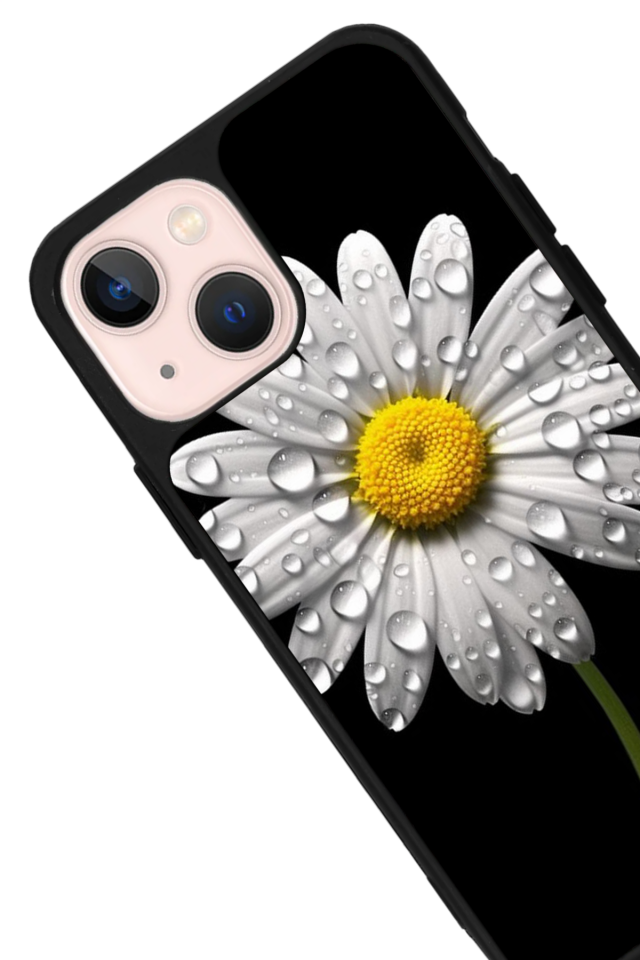 iPhone 15 Plus Uyumlu Papatya Tasarımlı Glossy Premium Kılıf