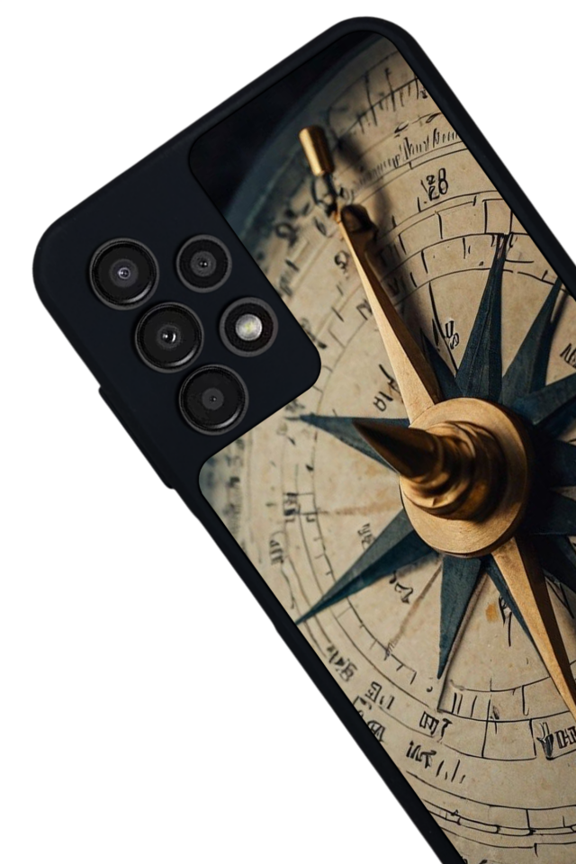 Samsung Galaxy A23 Uyumlu Pusula Tasarımlı Glossy Premium Kılıf