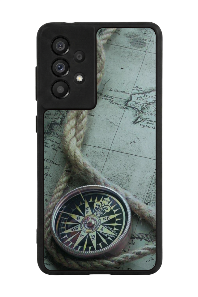 Samsung Galaxy A73 Uyumlu Pusula Tasarımlı Glossy Premium Kılıf