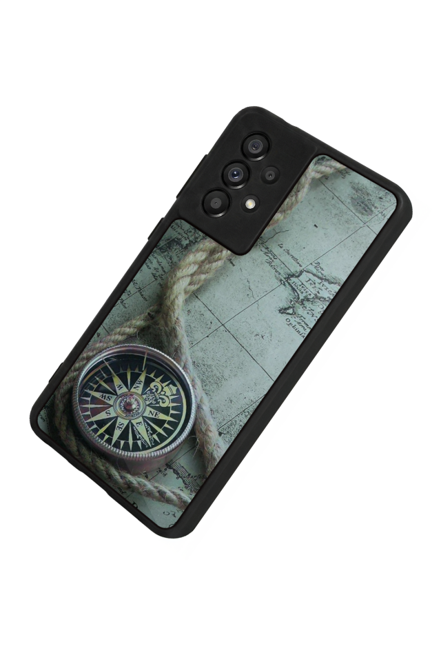 Samsung Galaxy A73 Uyumlu Pusula Tasarımlı Glossy Premium Kılıf