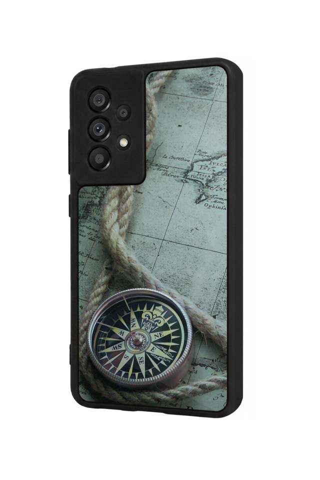 Samsung Galaxy A73 Uyumlu Pusula Tasarımlı Glossy Premium Kılıf