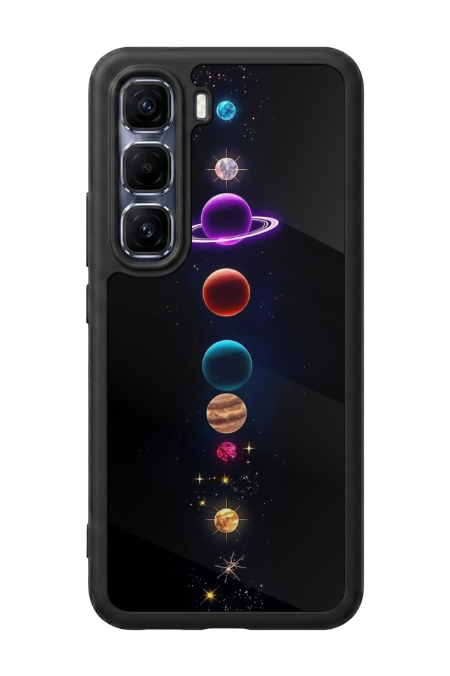 Infinix Hot 60 Pro Plus Uyumlu Uzay Tasarımlı Glossy Premium Kılıf
