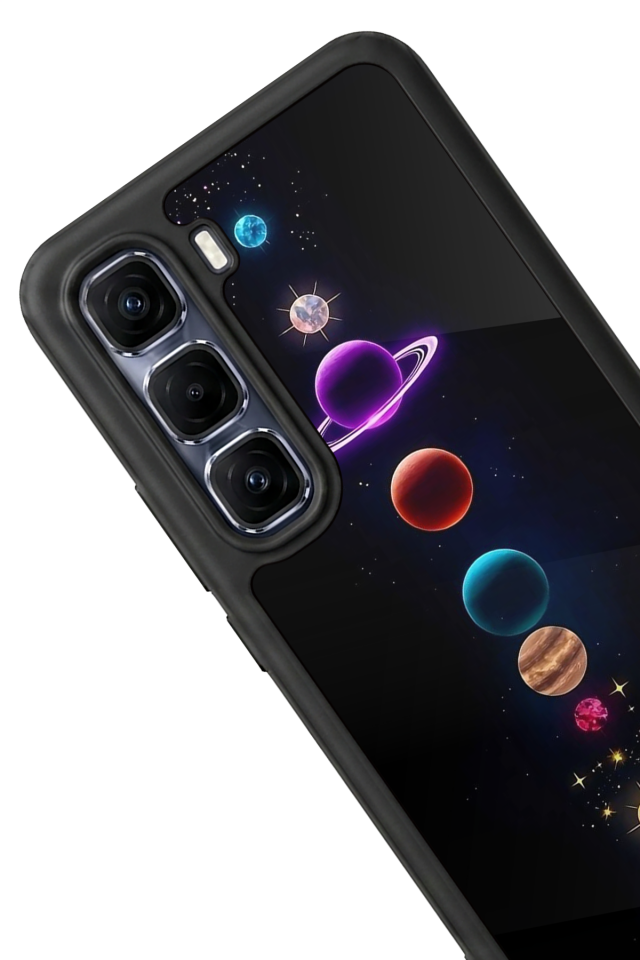 Infinix Hot 60 Pro Plus Uyumlu Uzay Tasarımlı Glossy Premium Kılıf