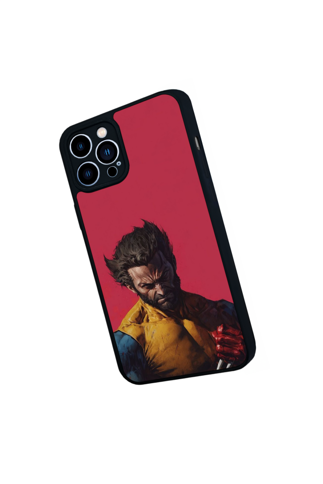 iPhone 12 Pro Max Uyumlu Wolverine Tasarımlı Glossy Premium Kılıf