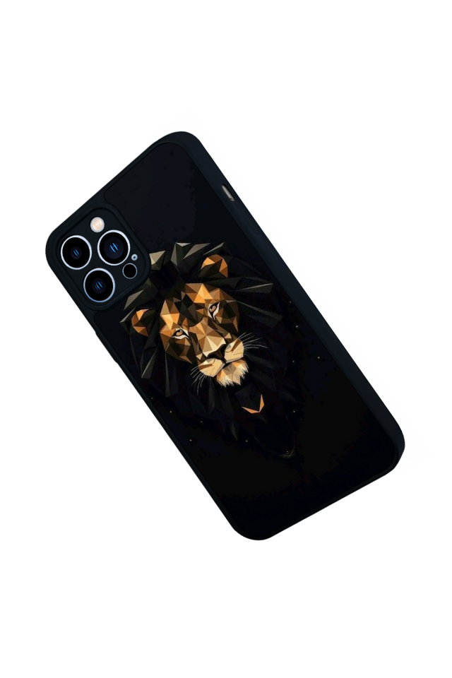 iPhone 12 Pro Max Uyumlu Aslan Tasarımlı Glossy Premium Kılıf
