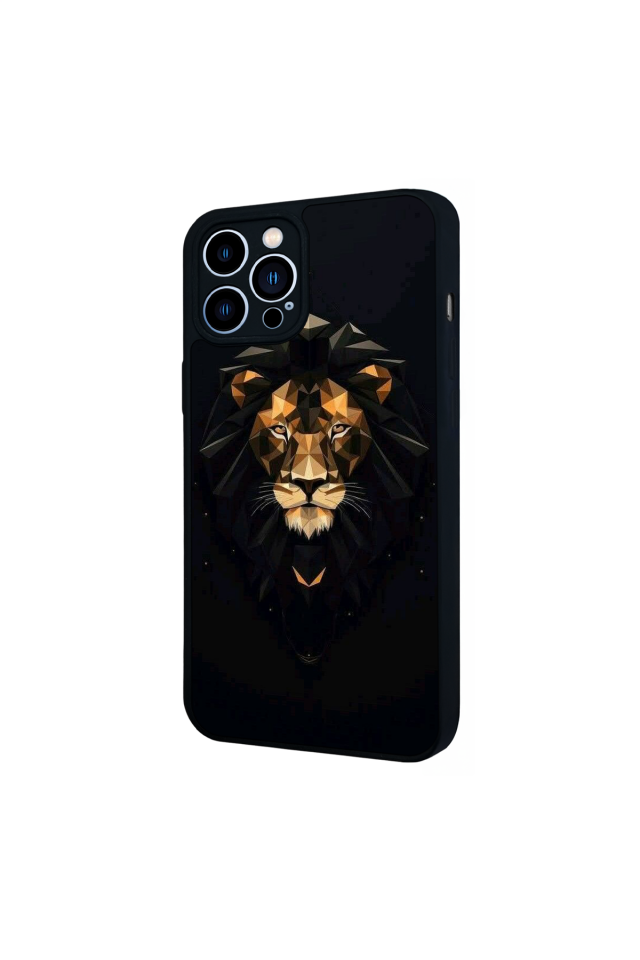 iPhone 12 Pro Max Uyumlu Aslan Tasarımlı Glossy Premium Kılıf