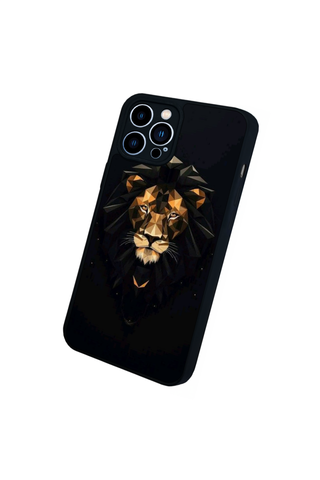 iPhone 12 Pro Max Uyumlu Aslan Tasarımlı Glossy Premium Kılıf