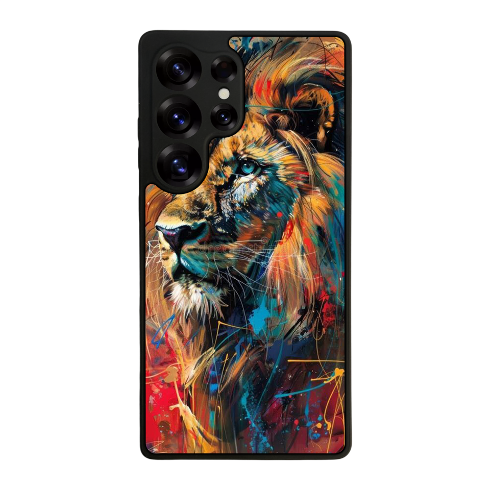 Samsung Galaxy S25 Ultra Uyumlu Aslan Tasarımlı Glossy Premium Kılıf