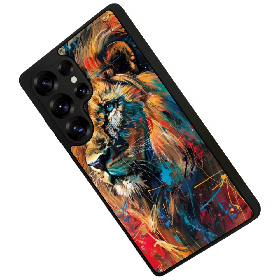 Samsung Galaxy S25 Ultra Uyumlu Aslan Tasarımlı Glossy Premium Kılıf