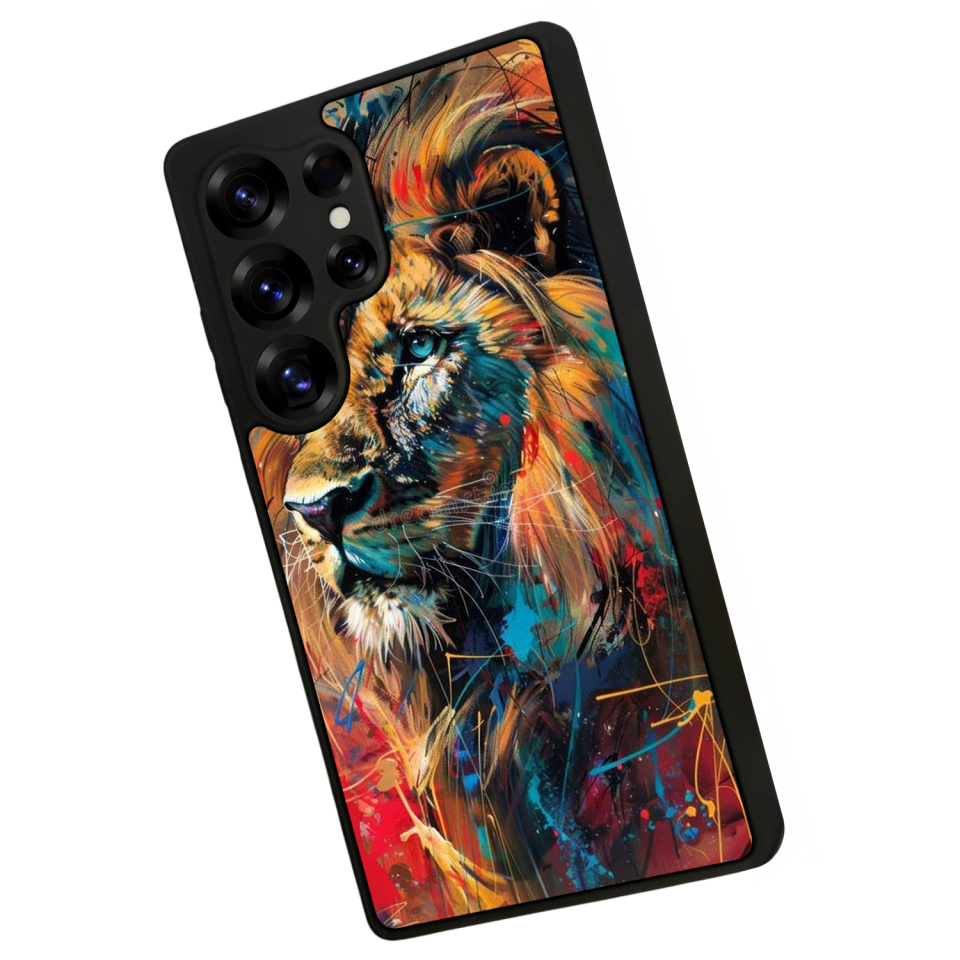 Samsung Galaxy S25 Ultra Uyumlu Aslan Tasarımlı Glossy Premium Kılıf