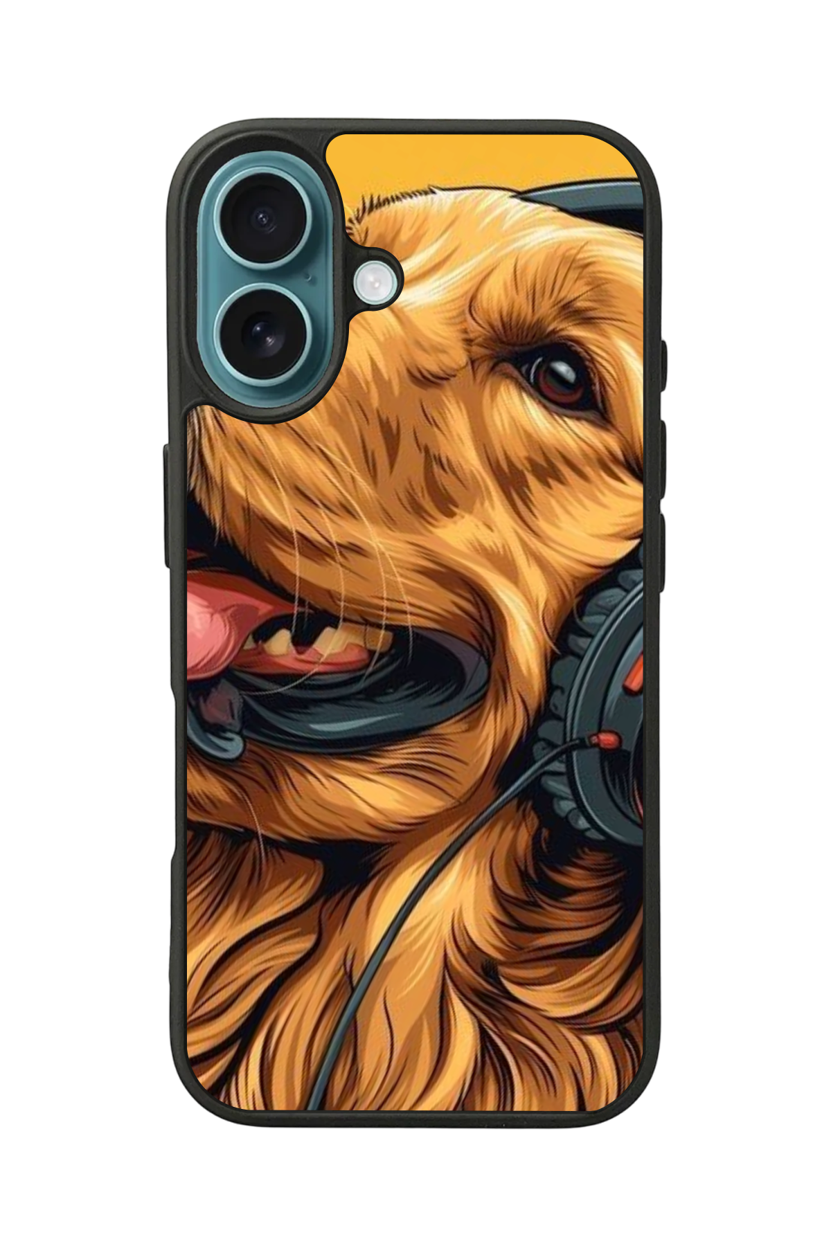 iPhone 16 Plus Uyumlu Golden Kopek Tasarımlı Glossy Premium Kılıf