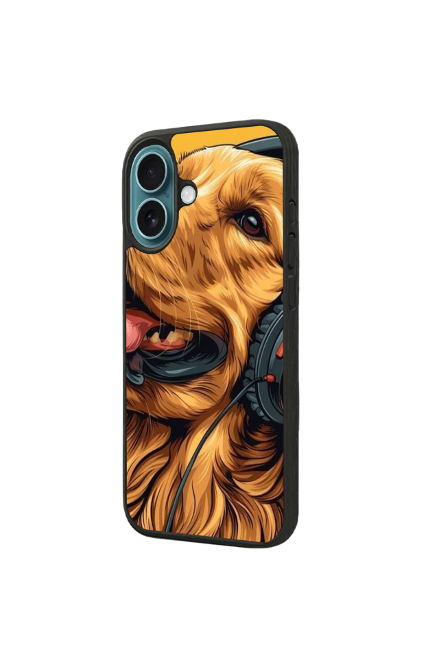 iPhone 16 Plus Uyumlu Golden Kopek Tasarımlı Glossy Premium Kılıf