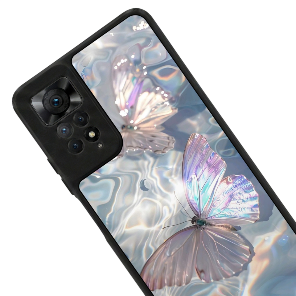 Xiaomi Redmi Note 11 Pro Uyumlu Kelebek Tasarımlı Glossy Premium Kılıf