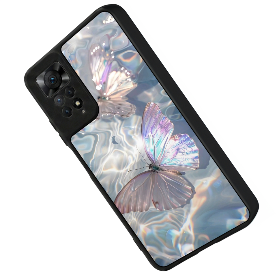 Xiaomi Redmi Note 11 Pro Uyumlu Kelebek Tasarımlı Glossy Premium Kılıf