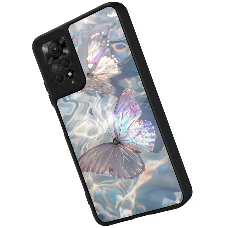 Xiaomi Redmi Note 11 Pro Uyumlu Kelebek Tasarımlı Glossy Premium Kılıf