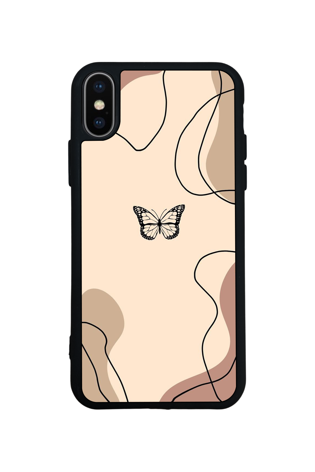 iPhone X/ XS Uyumlu Kelebek Tasarımlı Glossy Premium Kılıf