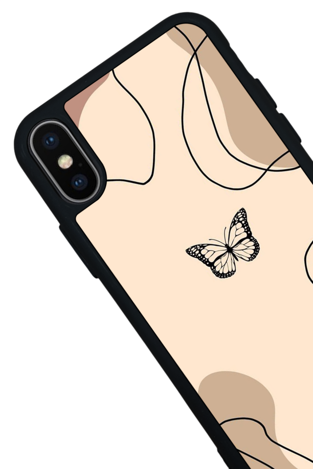 iPhone X/ XS Uyumlu Kelebek Tasarımlı Glossy Premium Kılıf