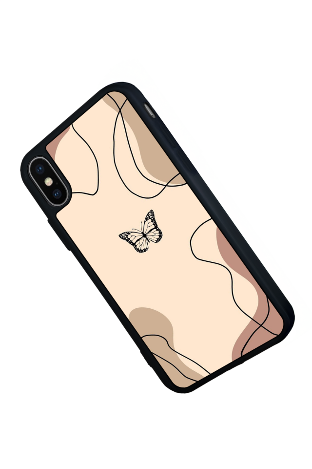 iPhone X/ XS Uyumlu Kelebek Tasarımlı Glossy Premium Kılıf