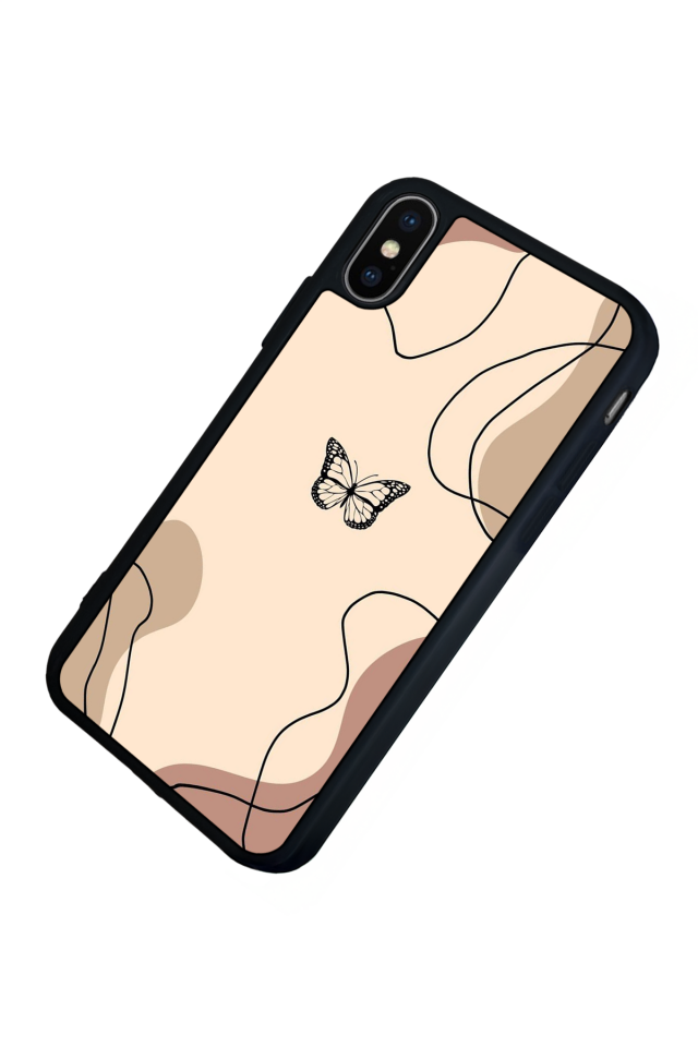 iPhone X/ XS Uyumlu Kelebek Tasarımlı Glossy Premium Kılıf