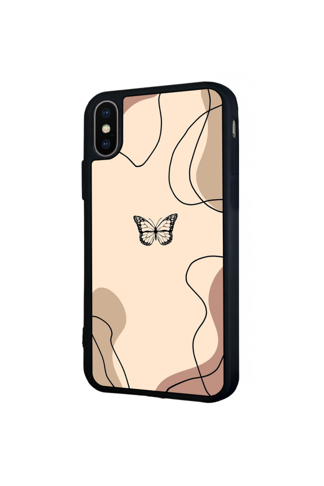 iPhone X/ XS Uyumlu Kelebek Tasarımlı Glossy Premium Kılıf