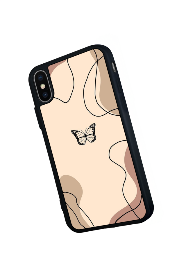 iPhone X/ XS Uyumlu Kelebek Tasarımlı Glossy Premium Kılıf