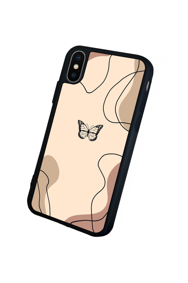 iPhone X/ XS Uyumlu Kelebek Tasarımlı Glossy Premium Kılıf