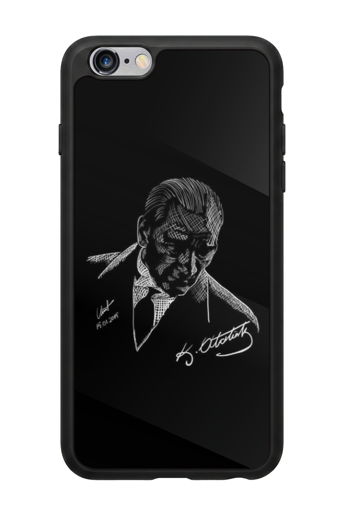 iPhone 6s Plus Uyumlu Mustafa Kemal Ataturk Tasarımlı Glossy Premium Kılıf