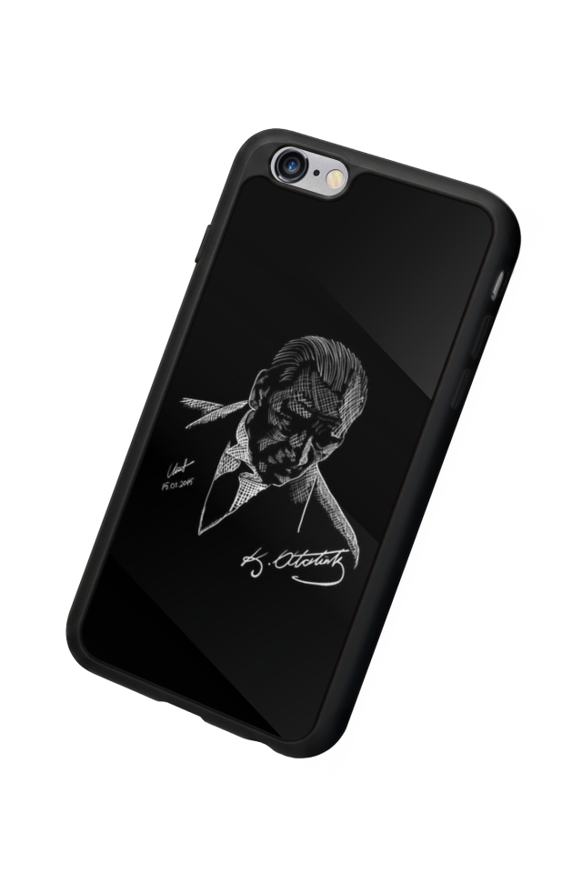 iPhone 6s Plus Uyumlu Mustafa Kemal Ataturk Tasarımlı Glossy Premium Kılıf