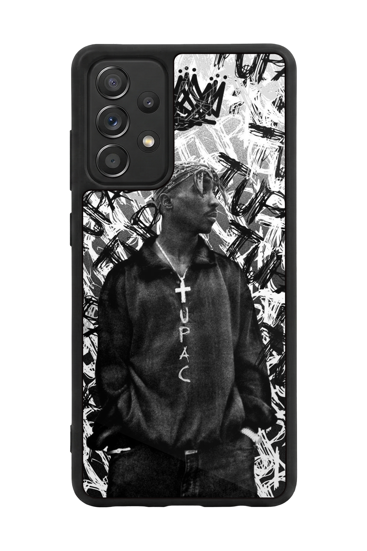 Samsung Galaxy A72 Uyumlu Tupac Tasarımlı Glossy Premium Kılıf